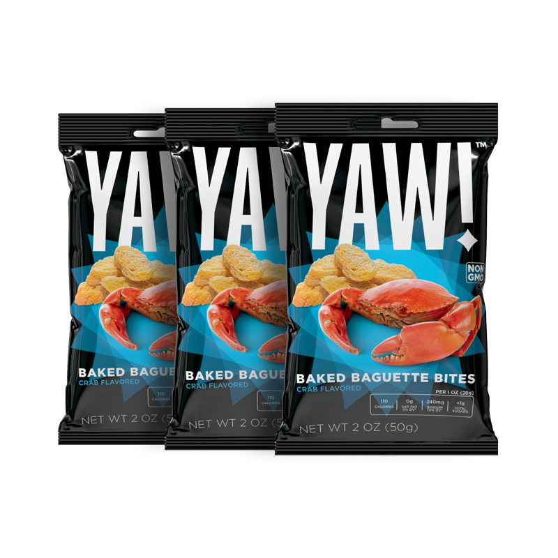YAW! 3 Pack Baked Baguette Bites Snack 2oz