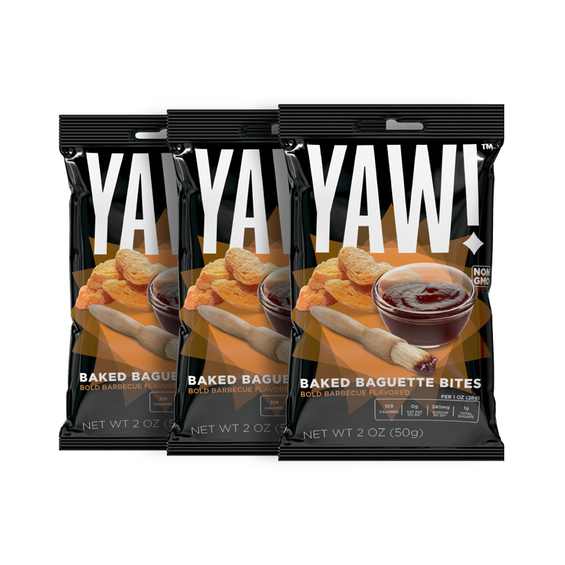 YAW! 3 Pack Baked Baguette Bites Snack 2oz