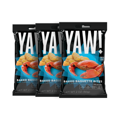 YAW! 3 Pack Baked Baguette Bites Snack 2oz