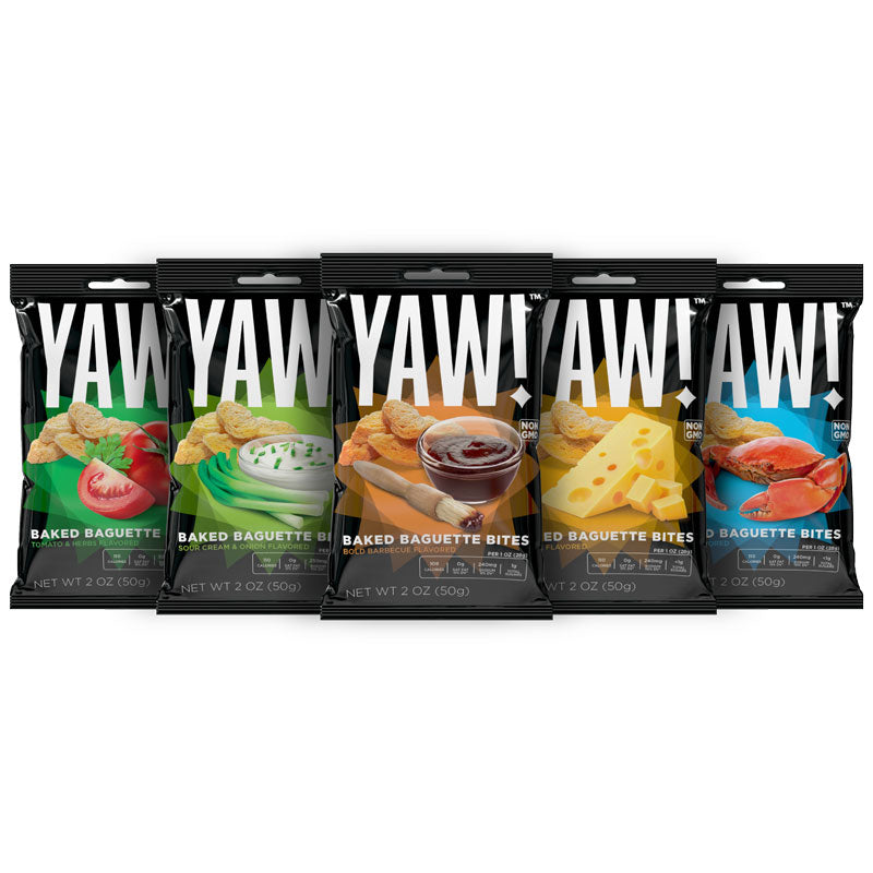 YAW! Veriety Pack 5 Pack Baked Baguette Bites Snack 2oz
