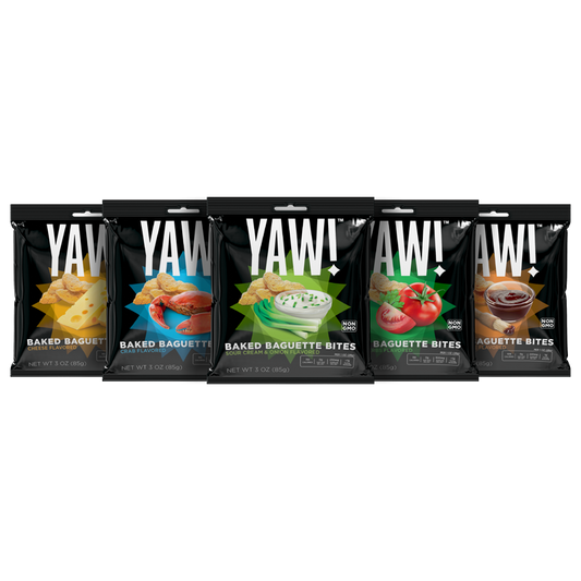 YAW! Veriety Pack 5 Pack Baked Baguette Bites Snack 3oz