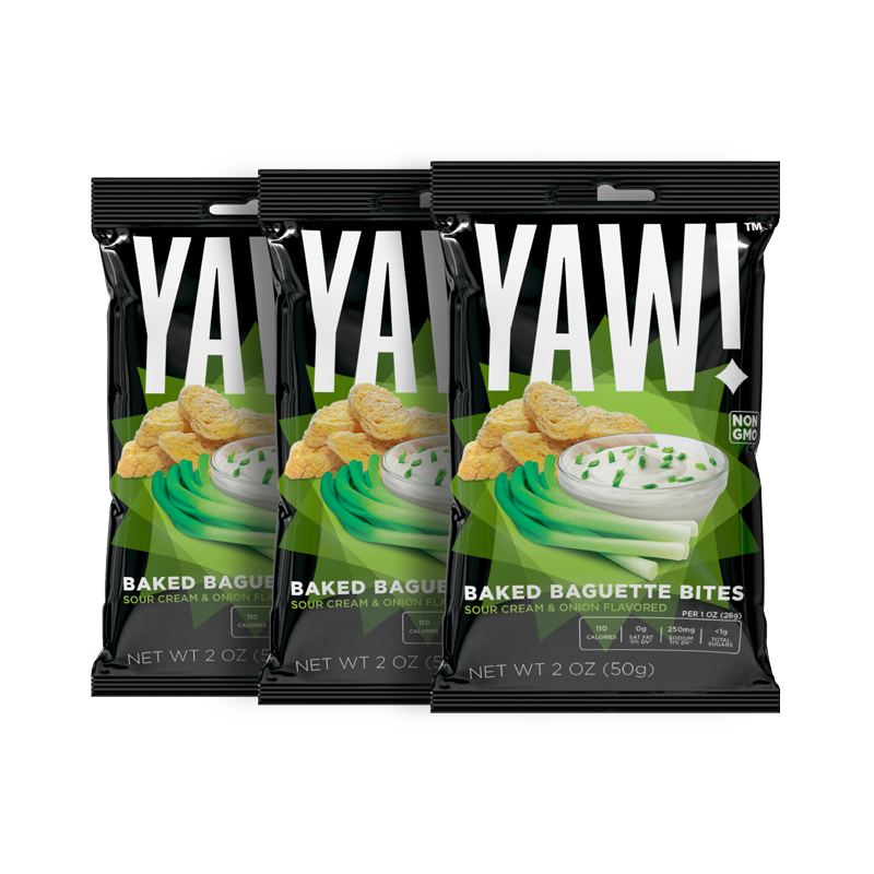 YAW! 3 Pack Baked Baguette Bites Snack 2oz