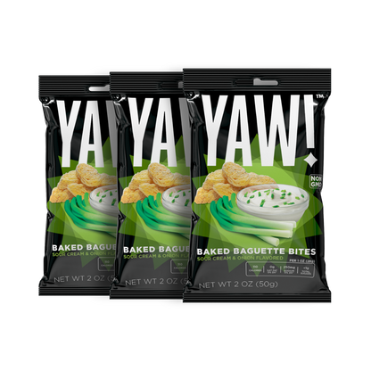 YAW! 3 Pack Baked Baguette Bites Snack 2oz