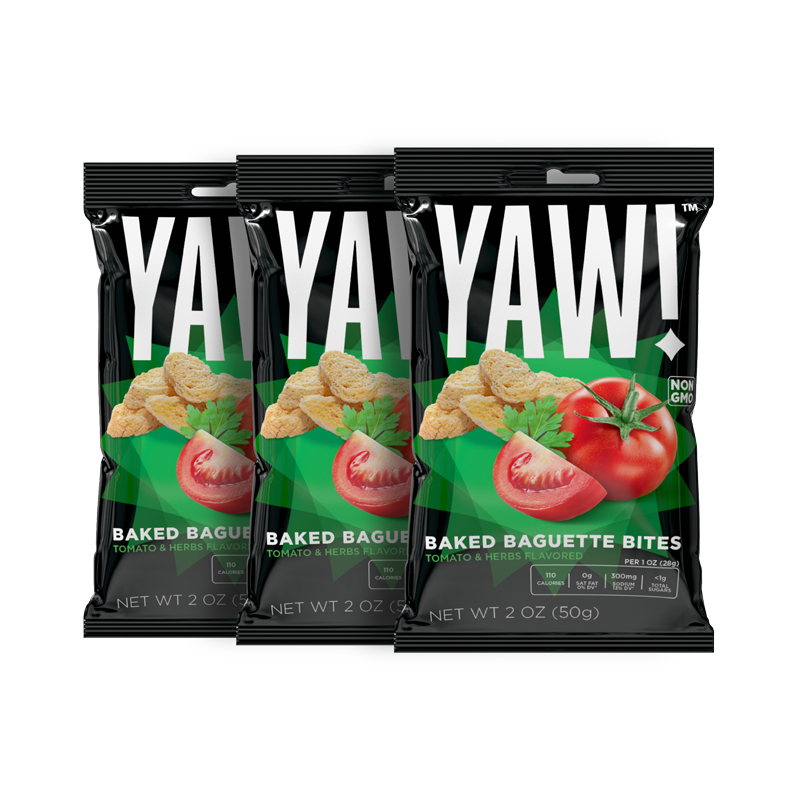 YAW! 3 Pack Baked Baguette Bites Snack 2oz