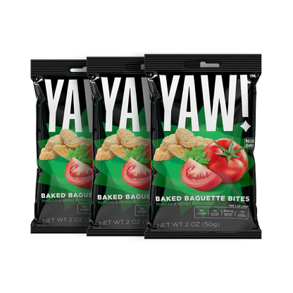 YAW! 3 Pack Baked Baguette Bites Snack 2oz