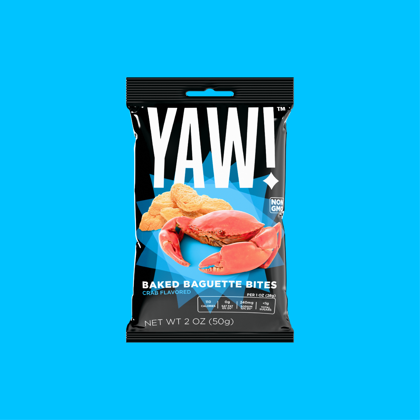 YAW! Crab Flavored Baked Baguette Bites Snack 2oz